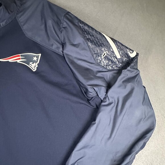 New England Patriots Jacket Mens Large Blue NFL Football Nike Dri Fit On Field - Picture 4 of 14